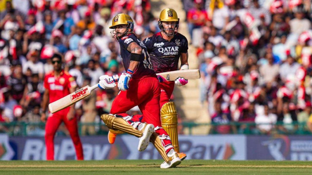 Kohli සහ Faf du ගේ ගිනිකෙලි සංදර්ශනයSunrisers හඩවයි Kohli's 100 sends Royal Challengers Bangalore to 4th position in points table Indian Premier League 2023