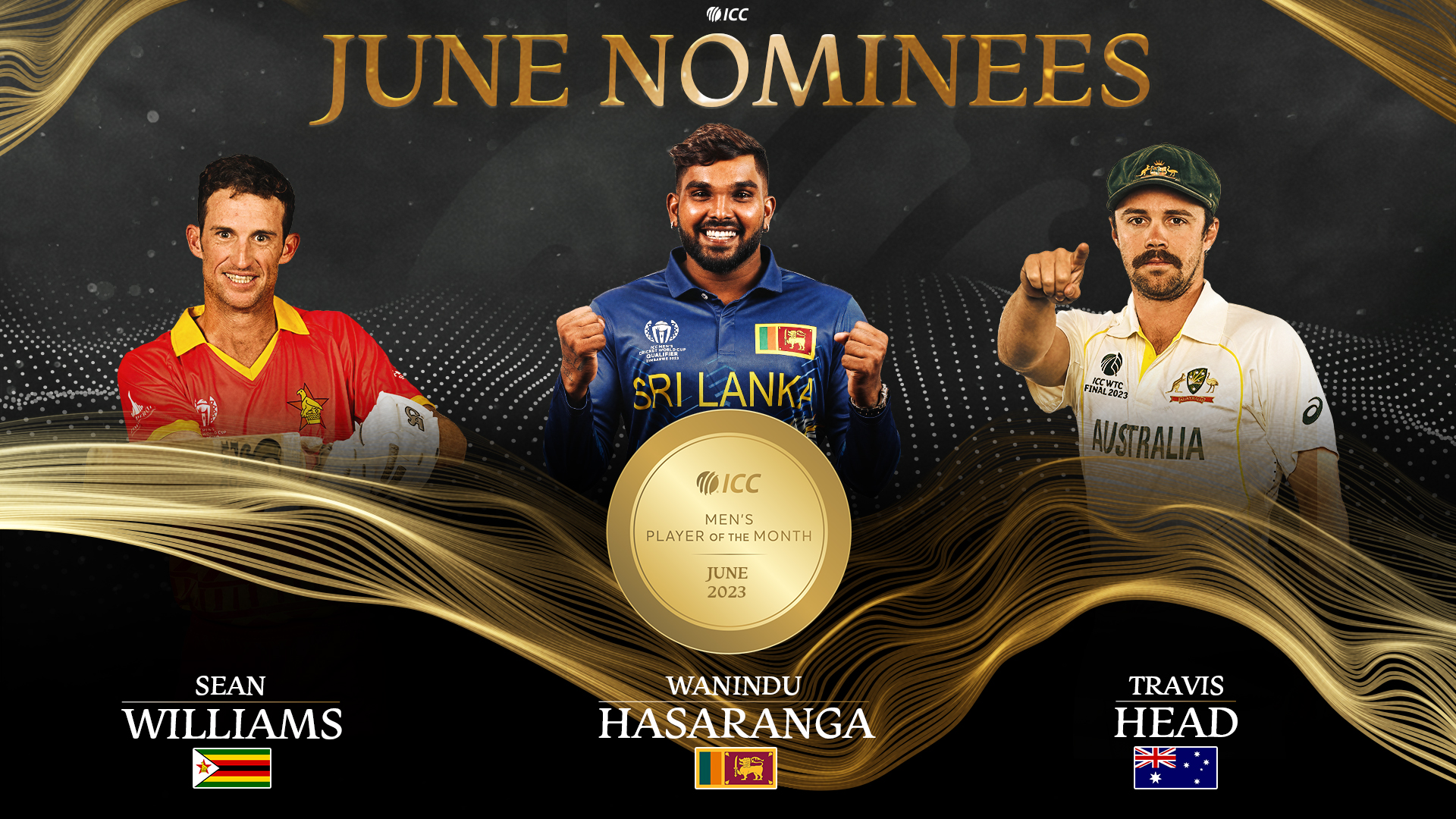 වනිඳුත් ජුනි මාසයේ දක්ෂතම ක්‍රීඩකයා තේරීමේ නම් අතරට- Wanidu named in ICC Men’s Player of the Month nominees for June
