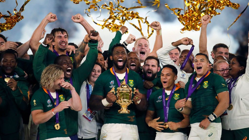 දකුණු අප්‍රිකාව යලිත් රග්බි ලෝක ශූරයින් ලෙස අභිසෙස් ලබයි- South Africa are crowned Rugby World Champions again.
