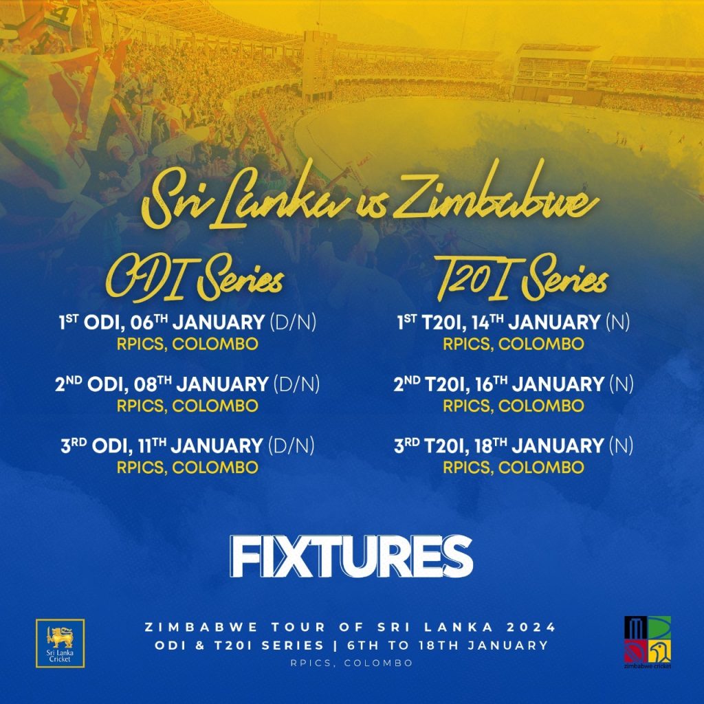 සිම්බාබ්වේ තරගාවලියේ සත්කාරකත්වය කොළඹට-The Zimbabwe tournament is scheduled to be held in Colombo. 