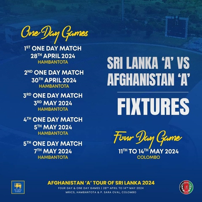 ඇෆ්ගන් A සමඟ ගැටුමේ පළමු තරග දෙකට ශ්‍රී ලංකා සංචිතය නම් කරයි!- The Sri Lanka squad named for the first two matches of the clash with Afghanistan A