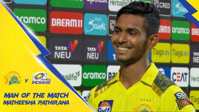 මාලිංග ඉදිරියේ මතීෂ පතිරණ මුම්බායි පිල විනාශ කර දමයි -Man of the match Matheesha Pathirana closes game for CSK
