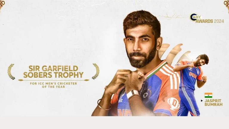 අයිසීසී වසරේ ක්‍රිකට් ක්‍රීඩකයා ලෙස Jasprit Bumrah සර් ගාෆීල්ඩ් සෝබර්ස් සම්මානයෙන් පිදුම් ලබයි -Jasprit Bumrah wins Sir Garfield Sobers Award as ICC Cricketer of the Year