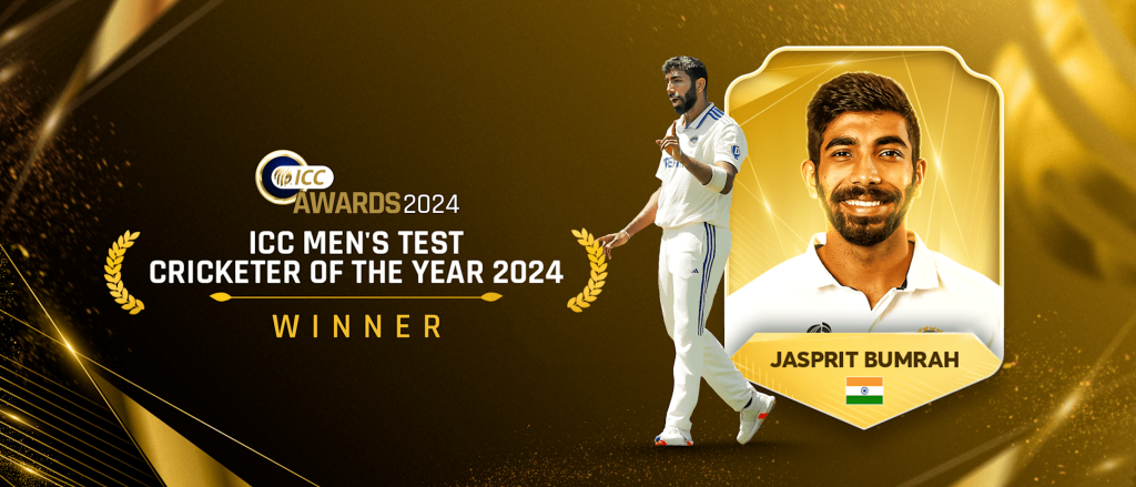 අයිසීසී වසරේ ක්‍රිකට් ක්‍රීඩකයා ලෙස Jasprit Bumrah සර් ගාෆීල්ඩ් සෝබර්ස් සම්මානයෙන් පිදුම් ලබයි -Jasprit Bumrah wins Sir Garfield Sobers Award as ICC Cricketer of the Year