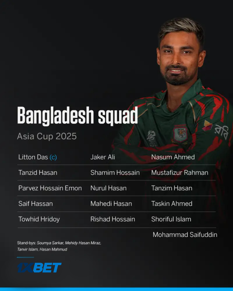 ආසියානු කුසලානය සඳහා බංග්ලාදේශ සංචිතය නම් කෙරේ