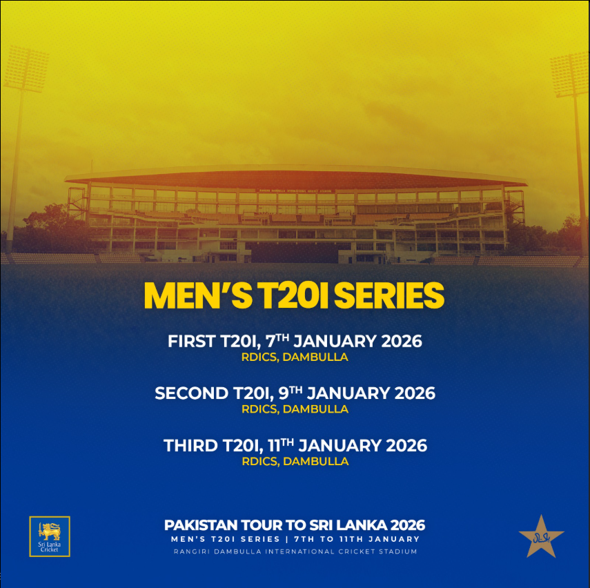 පාකිස්තාන කණ්ඩායම ජනවාරි මාසයේ දී ශ්රී ලංකාවේ සංචාරයක.